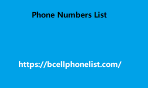 Phone Numbers List